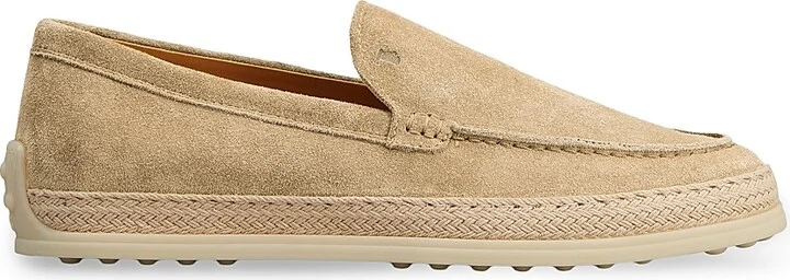 Women's Monogrammed Suede Slipper Loafers - Naturale Chiaro - Size 5