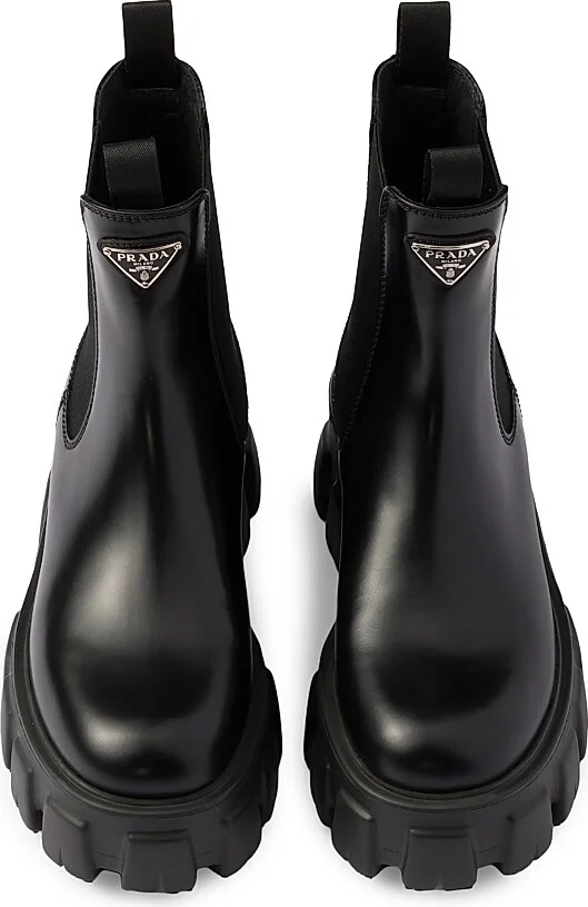 Women's Monolith Brushed Leather Chelsea Boots - Black - Size 5 - Image 3