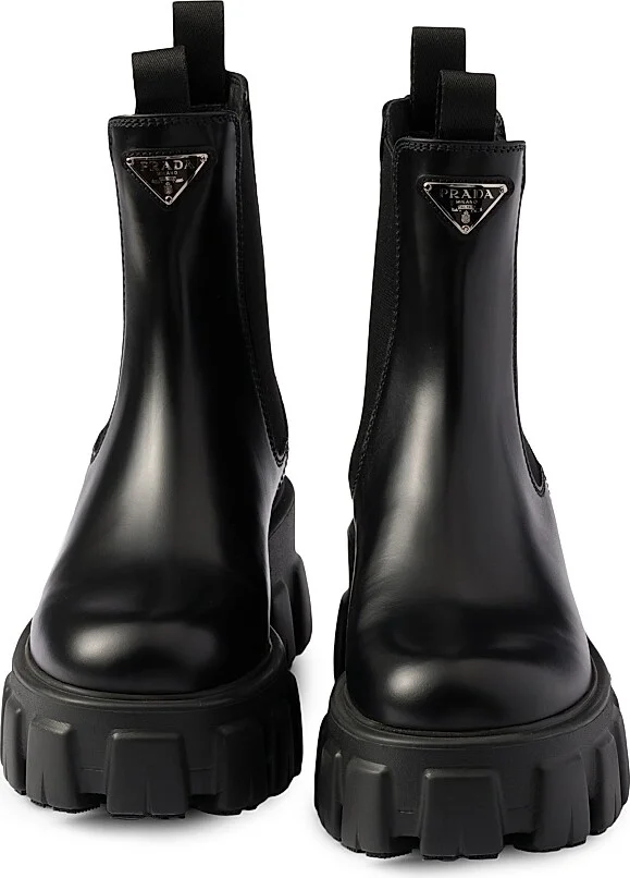 Women's Monolith Brushed Leather Chelsea Boots - Black - Size 5 - Image 5