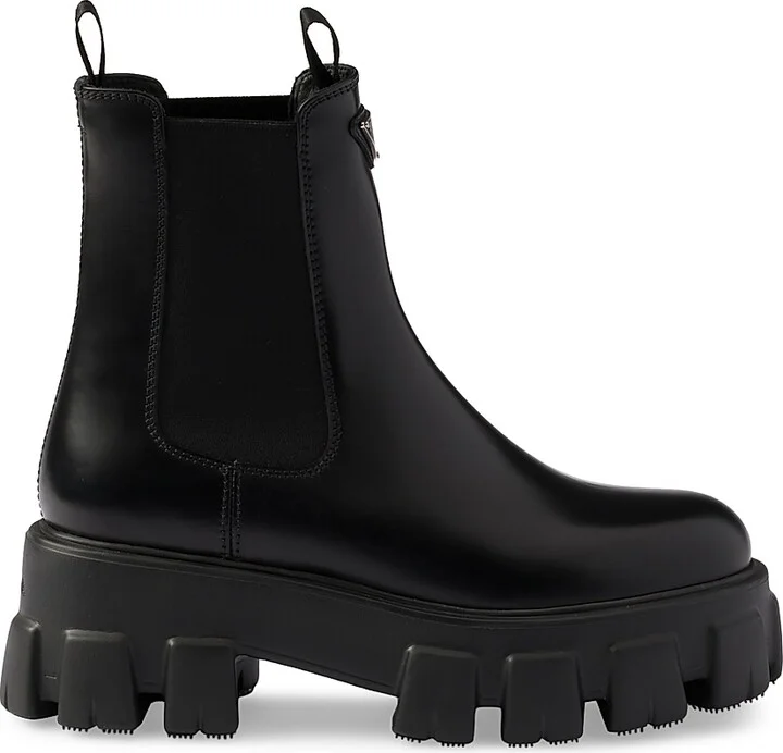 Women's Monolith Brushed Leather Chelsea Boots - Black - Size 5