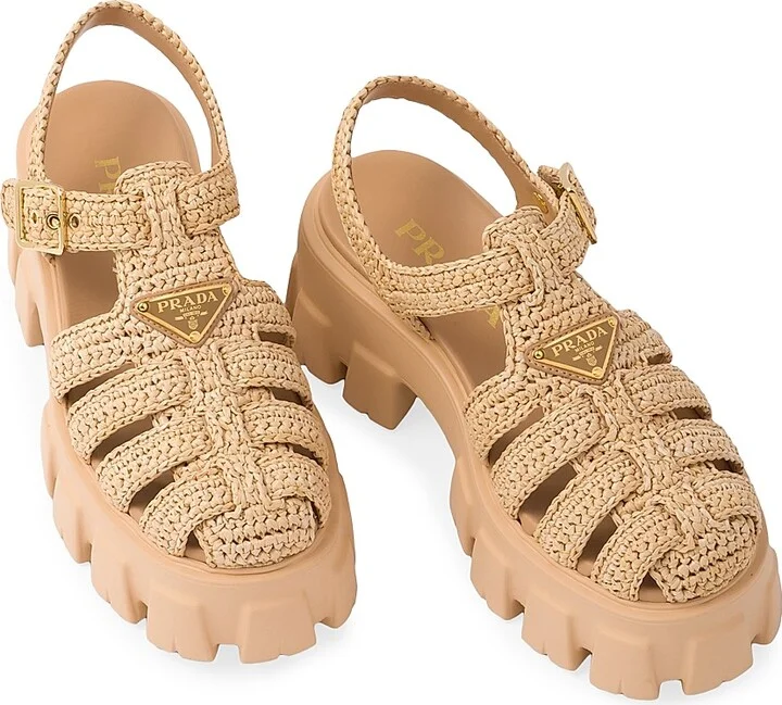 Women's Monolith Crochet Cage Sandals - Black - Size 5 - Image 7