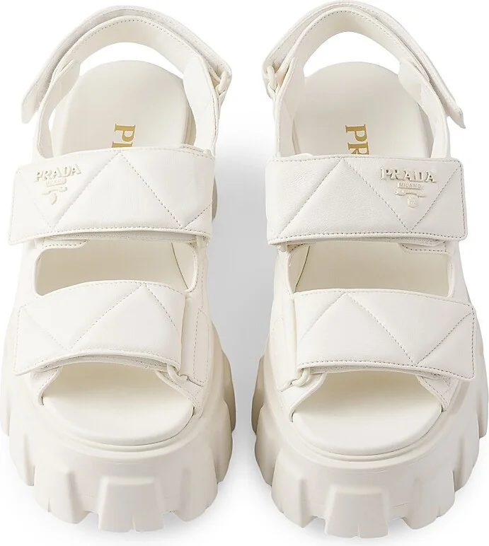 Women's Monolith Nappa Leather Sandals - Sand Beige - Size 6 - Image 5
