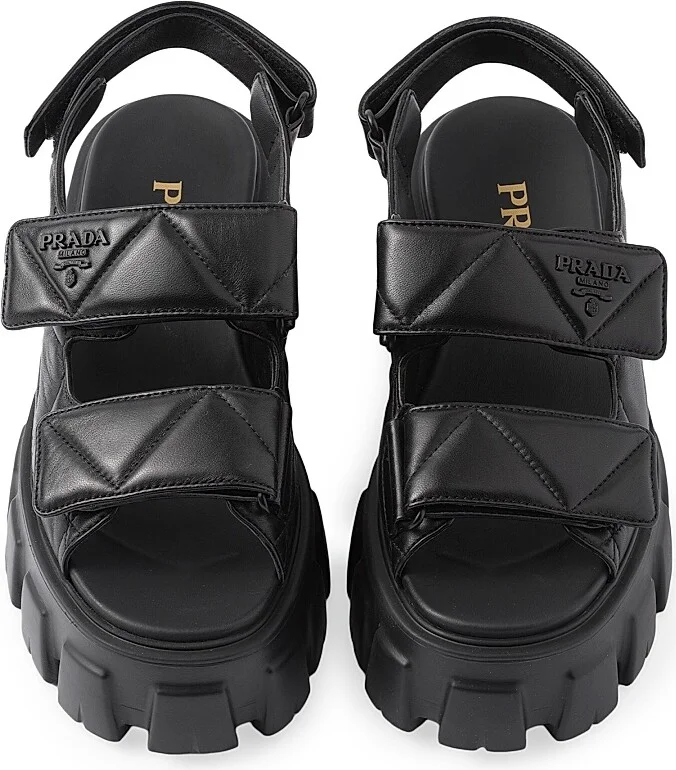 Women's Monolith Nappa Leather Sandals - Sand Beige - Size 6 - Image 9