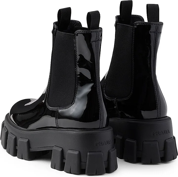 Women's Monolith Patent Leather Booties - Black - Size 6 - Image 3