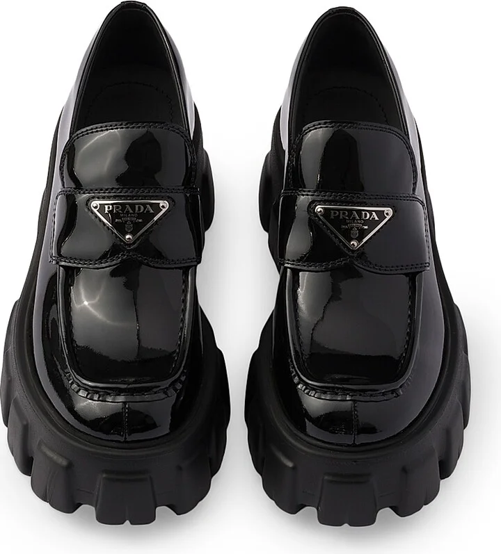 Women's Monolith Patent Leather Loafers - Black - Size 9 - Image 2
