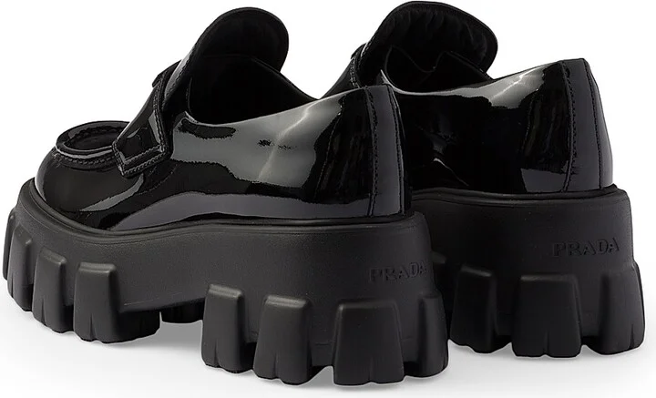 Women's Monolith Patent Leather Loafers - Black - Size 9 - Image 3