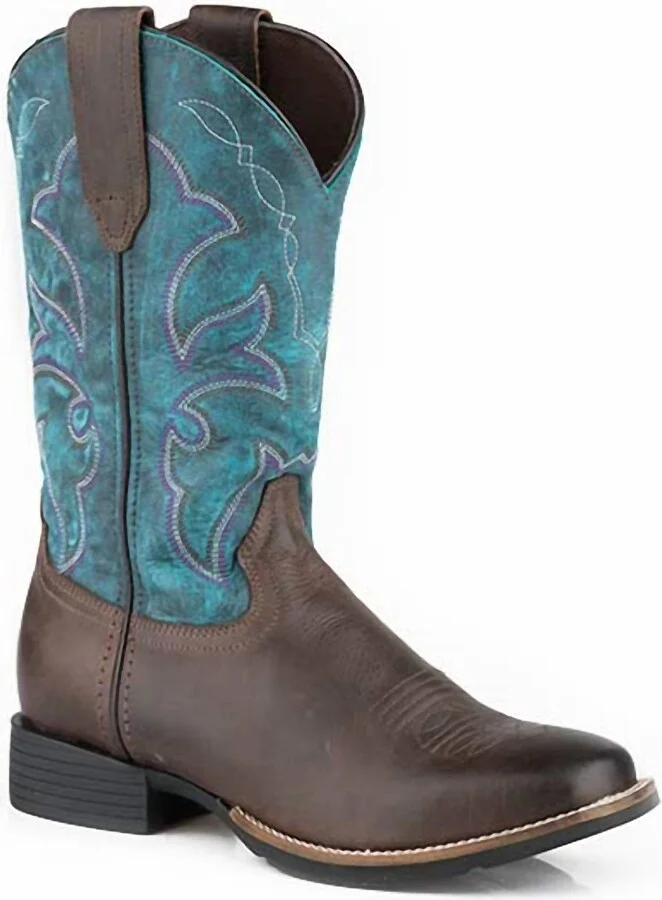 Women's Monterey Tumbled Vamp Performance Western Boots In Blue
