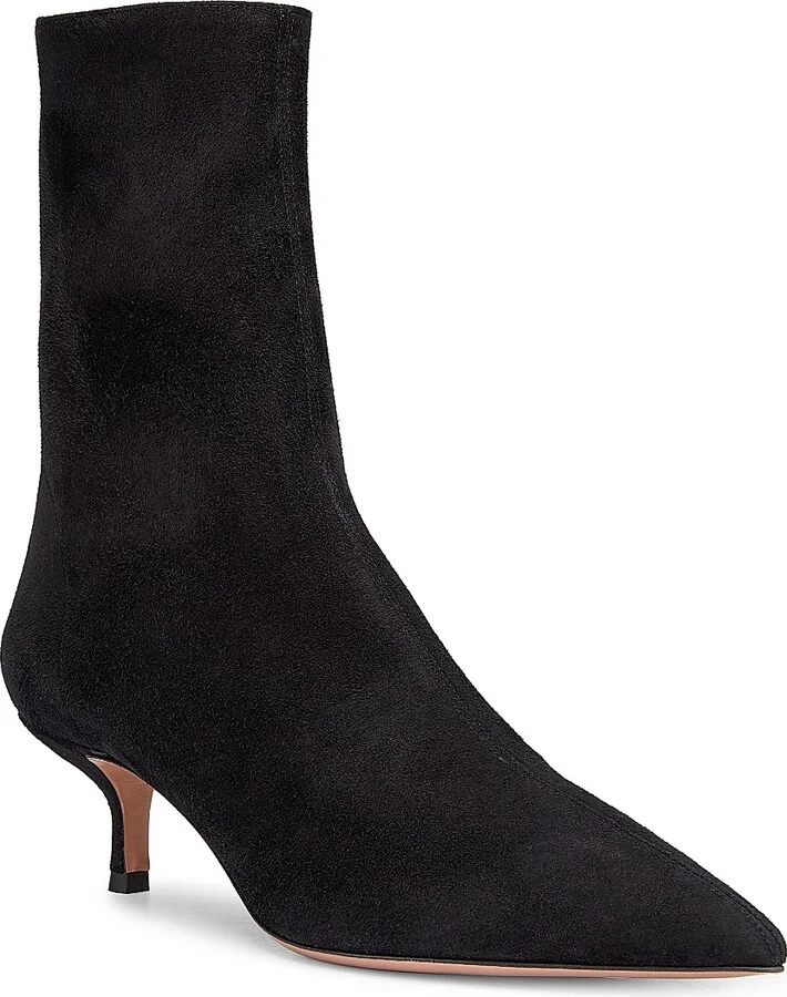 Women's Montmartre 50MM Suede Booties - Black - Size 7 - Image 2
