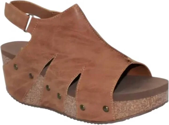 Women's Montpelier Wedge Sandals In Smooth Cognac
