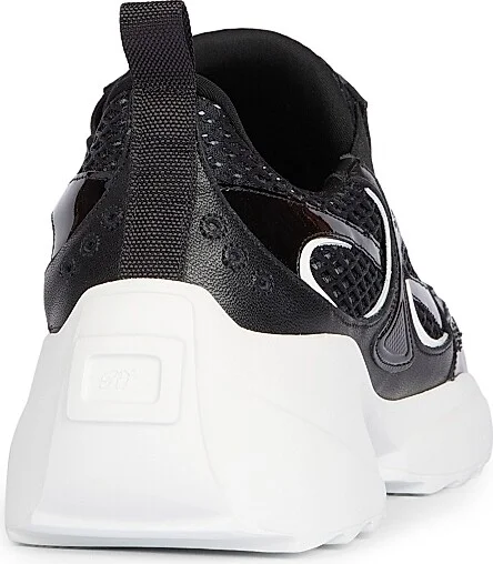 Women's Motor Run Strass Tech Neoprene Sneakers - Nero Bianco - Size 6 - Image 3