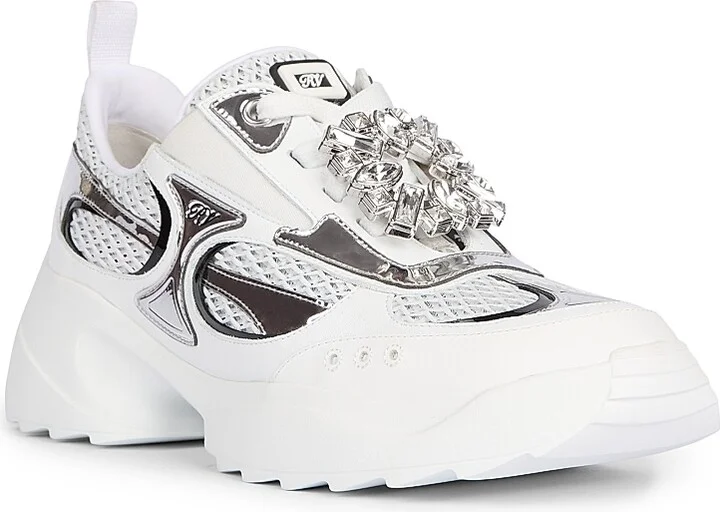Women's Motor Run Strass Tech Neoprene Sneakers - Nero Bianco - Size 6 - Image 6