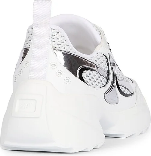 Women's Motor Run Strass Tech Neoprene Sneakers - Nero Bianco - Size 6 - Image 7