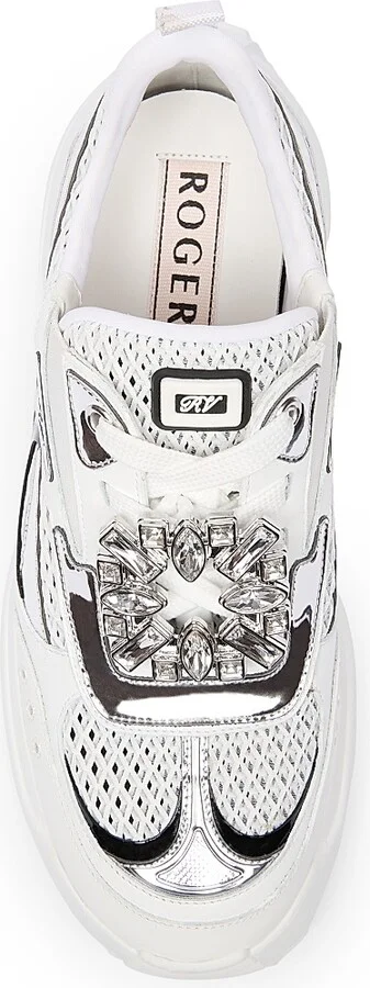 Women's Motor Run Strass Tech Neoprene Sneakers - Nero Bianco - Size 6 - Image 8