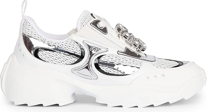 Women's Motor Run Strass Tech Neoprene Sneakers - Nero Bianco - Size 6 - Image 10