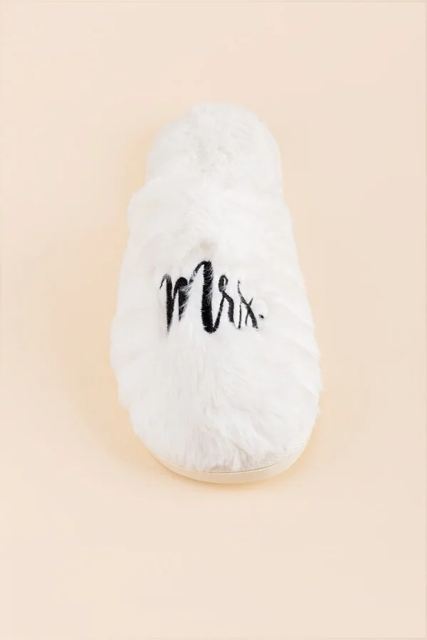 Women's Mrs Faux Fur Slippers in Ivory by Francesca's - Size: M