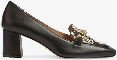 Womens Mul-Black/White Johanna Leather Heeled Courts Eur 42/ 9 Uk Women