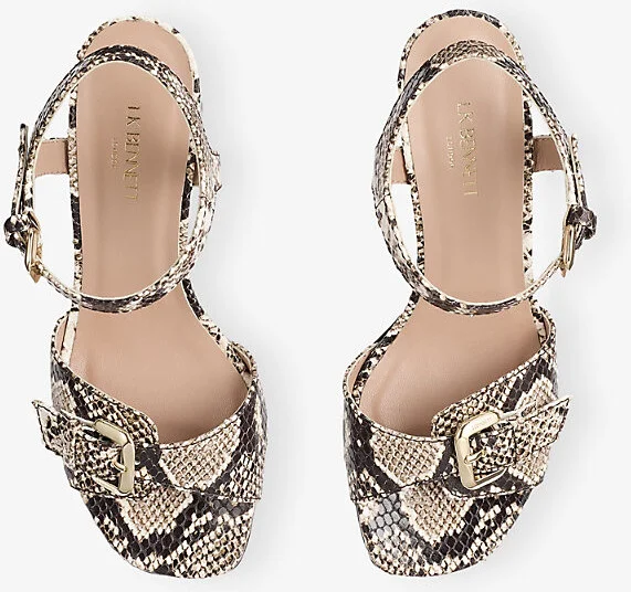 Womens Mul-Black/White Reeva Buckled Snakeskin-Effect Leather Heeled Sandals Eur 35 / 2 Uk Women - Image 2