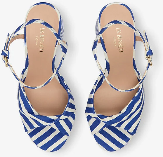 Womens Mul-Blue Rosa Fabric Platform Sandals Eur 42/ 9 Uk Women - Image 2