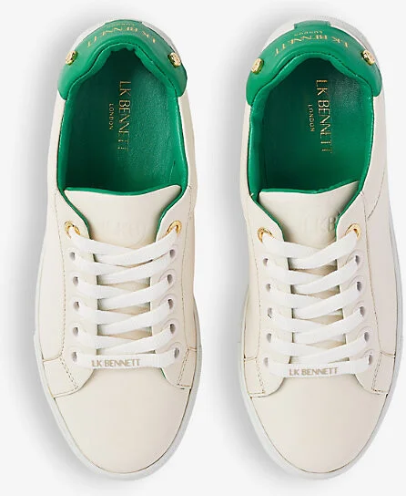 Womens Mul-Green/White Signature Stud-Embellished Low-Top Leather Trainers Eur 41 / 8 Uk Women - Image 2