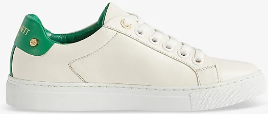 Womens Mul-Green/White Signature Stud-Embellished Low-Top Leather Trainers Eur 41 / 8 Uk Women