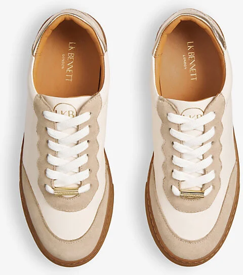 Womens Mul-White/Natural Runner Logo-Embossed Low-Top Leather Trainers Eur 39 / 6 Uk Women - Image 2