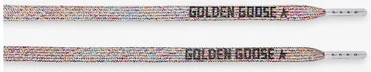 Womens Mult/Other Branded Metallic-Thread Woven Laces L - Image 2
