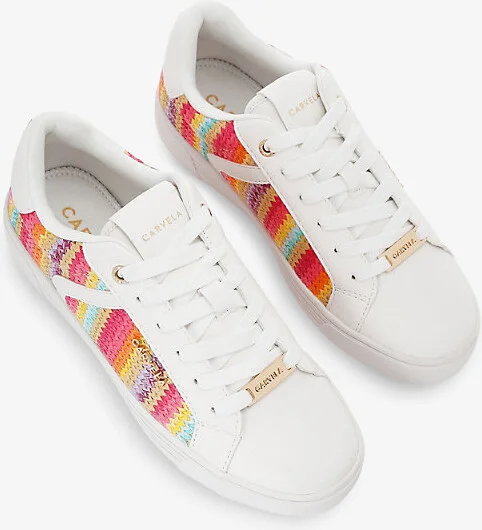 Womens Mult/Other Daze Stripe Faux-Leather Low-Top Trainers Eur 40 / 7 Uk Women - Image 2