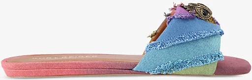 Womens Mult/Other Kensington Eagle-Embellished Flat Denim Sandals Eur 40 / 7 Uk Women