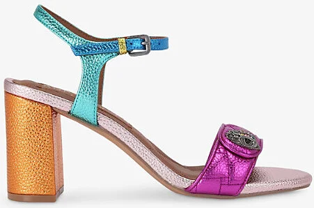Womens Mult/Other Kensington Langley 75 Colour-Block Metallic Leather Heeled Sandals Eur 39 / 6 Uk Women