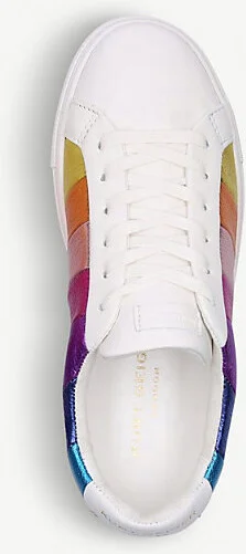 Womens Mult/Other Lane Metallic-Stripe Leather Trainers Eur 39 / 6 Uk Women - Image 2