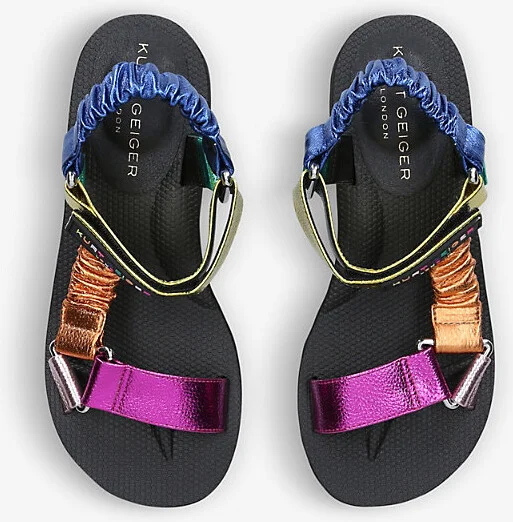 Womens Mult/Other Orion Logo-Print Woven Sandals Eur 38/5 Uk Women - Image 2