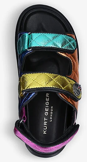 Womens Mult/Other Orson Quilted Metallic-Woven Sandals Eur 40 / 7 Uk Women - Image 2