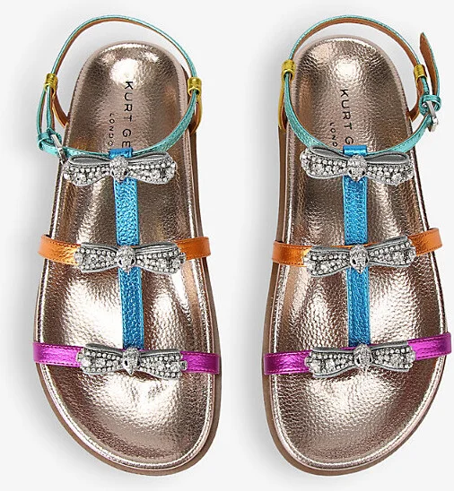 Womens Mult/Other Pierra Multi-Bow Flat Leather Sandals Eur 42/ 9 Uk Women - Image 2
