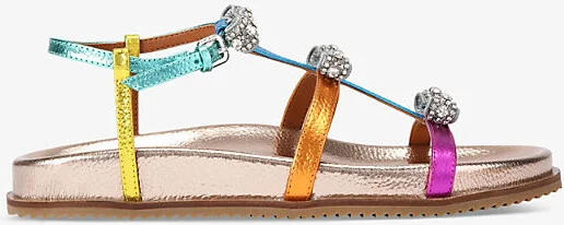 Womens Mult/Other Pierra Multi-Bow Flat Leather Sandals Eur 42/ 9 Uk Women