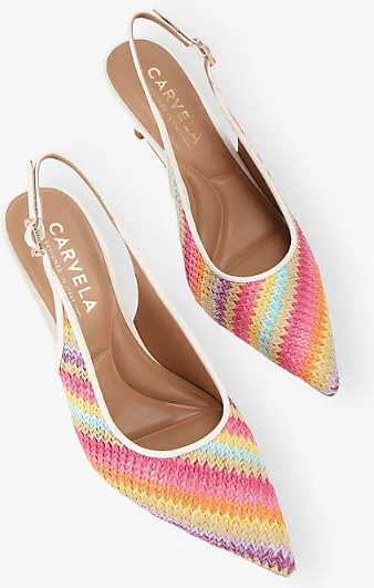 Womens Mult/Other Positano Striped Woven Heels Eur 41 / 8 Uk Women - Image 2
