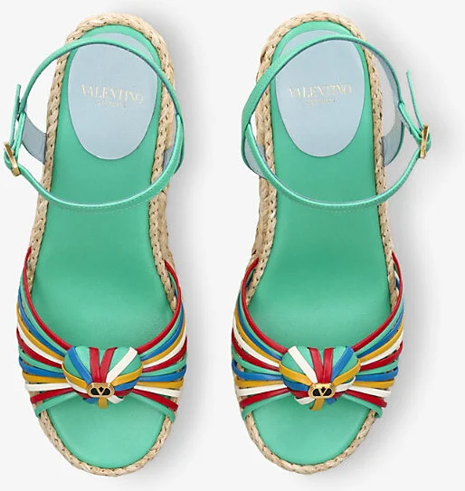 Womens Mult/Other Royal Wedge Leather Wedge Sandals Eur 39 / 6 Uk Women - Image 2