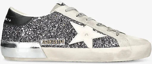 Womens Mult/Other Super Star 90432 Glitter-Embellished Leather Low-Top Trainers Eur 36 / 3 Uk Women