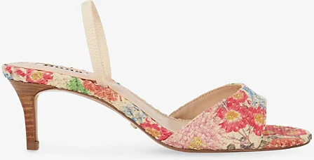 Womens Multi Raffia Madelines Faux-Raffia Heeled Sandals Eur 38/5 Uk Women