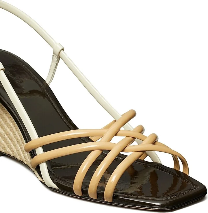 Women's Multi Strap 75MM Wedge Sandals - Cantucci Light Cream - Size 10 - Image 4