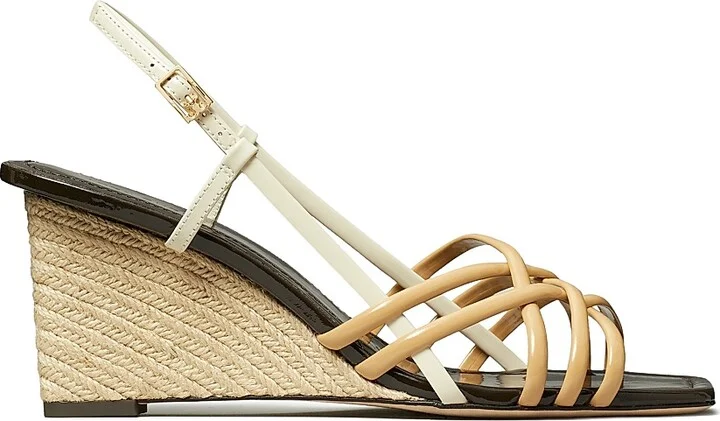 Women's Multi Strap 75MM Wedge Sandals - Cantucci Light Cream - Size 10