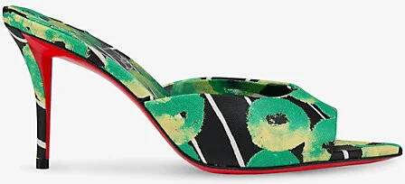 Womens Multi Tropical Miss Z 80 Toile Enduit Gaagal Heeled Mules Eur 38/5 Uk Women