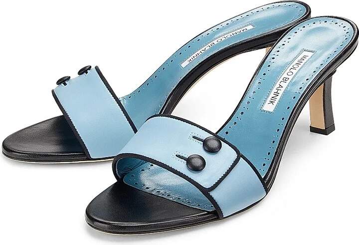 Women's Muluka Leather Sandals - Medium Blue Black - Size 10 - Image 2