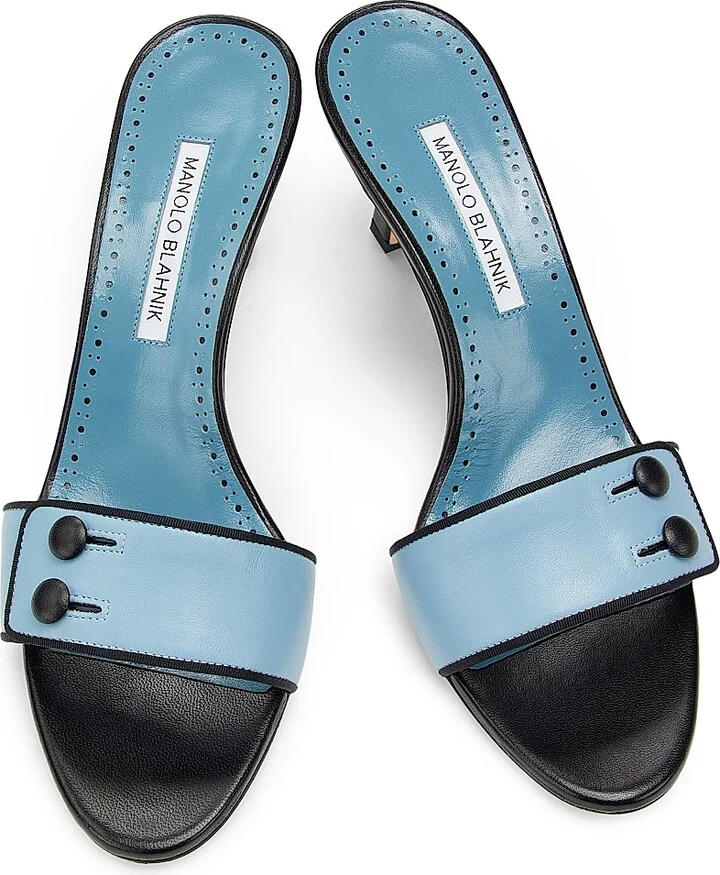 Women's Muluka Leather Sandals - Medium Blue Black - Size 10 - Image 3