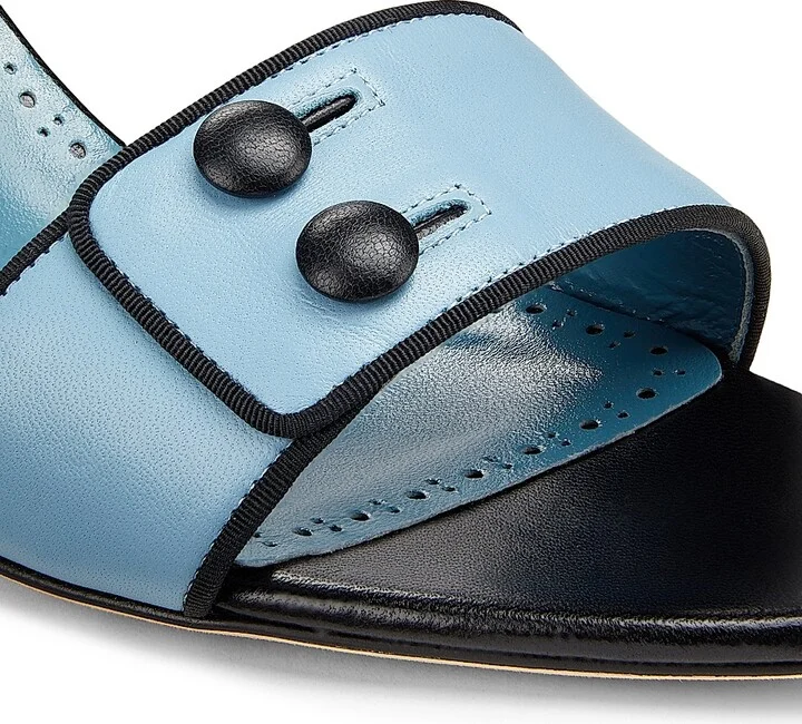 Women's Muluka Leather Sandals - Medium Blue Black - Size 10 - Image 4