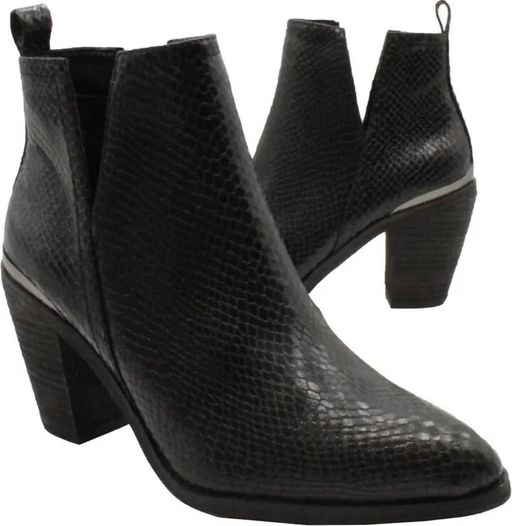 Women's Mumba Faux Exotic Upper Bootie In Black