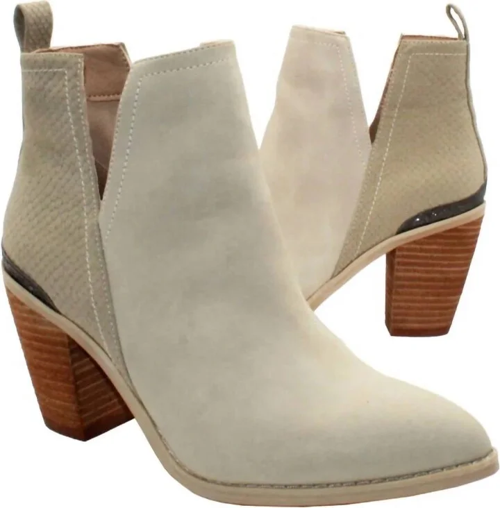 Women's Mumba Faux Exotic Upper Bootie In Chalk
