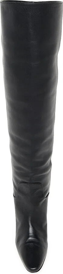 Women's Muse Leather Over-the-Knee Boots - Black - Size 6 - Image 4