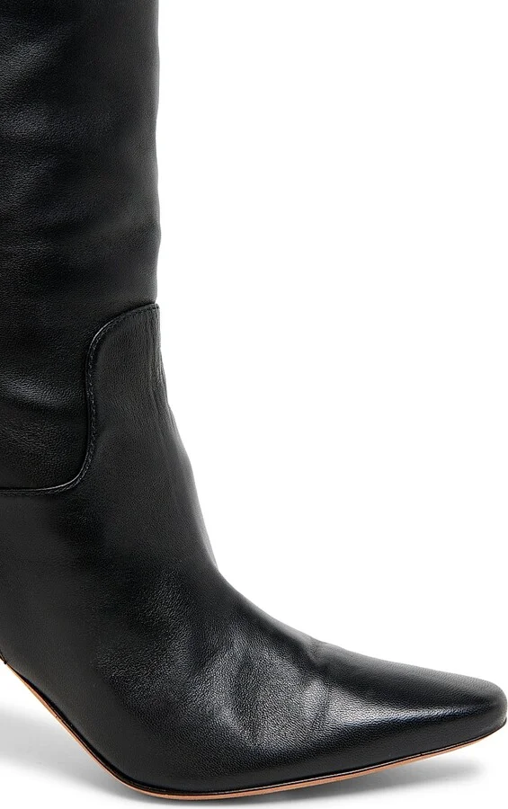 Women's Muse Leather Over-the-Knee Boots - Black - Size 6 - Image 5