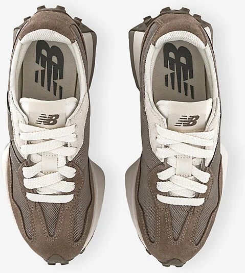 Womens Mushroom Grey 327 Suede and Mesh Low-Top Trainers 5.5 - Image 2