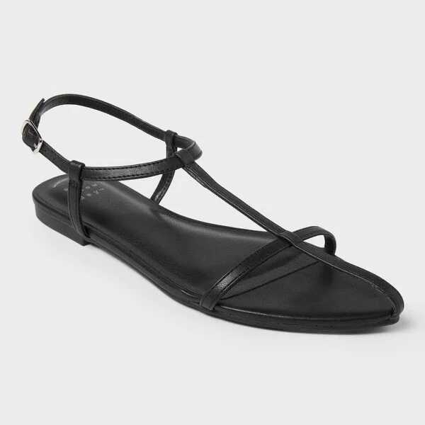 Women's Mylah Ankle Strap Sandals - A New Day™ : Open Toe, Buckle Closure, Smooth Outsole